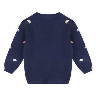 Viverano Mini Beetle Cars Embroidered Sweater