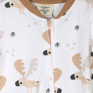 Viverano Moose Zipper Footie Jumpsuit