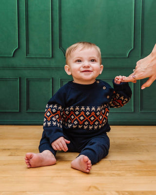 Viverano Fair Isle Raglan Sleeve Pullover Sweater