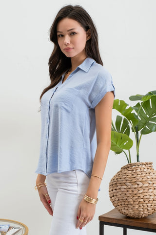Felicity Fold Sleeve Button Down