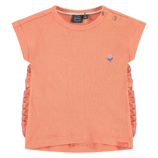 Babyface Baby Girl Ribbed Flower Tee
