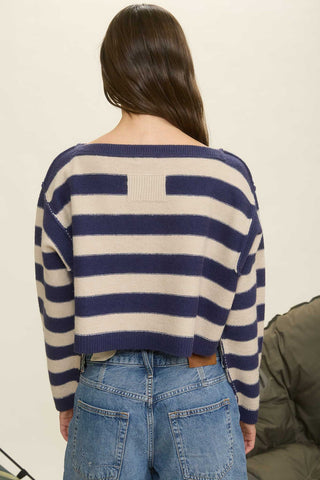 April Striped Cropped Sweater