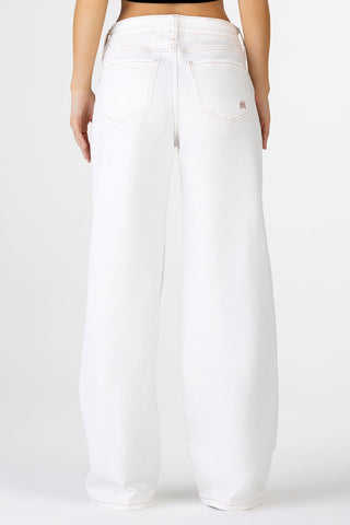 Miss Me Tropez Baggy Wide Leg Jeans in white