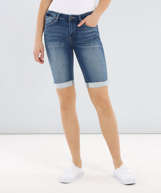 KanCan Bermuda Shorts Mid Rise Hem Detail