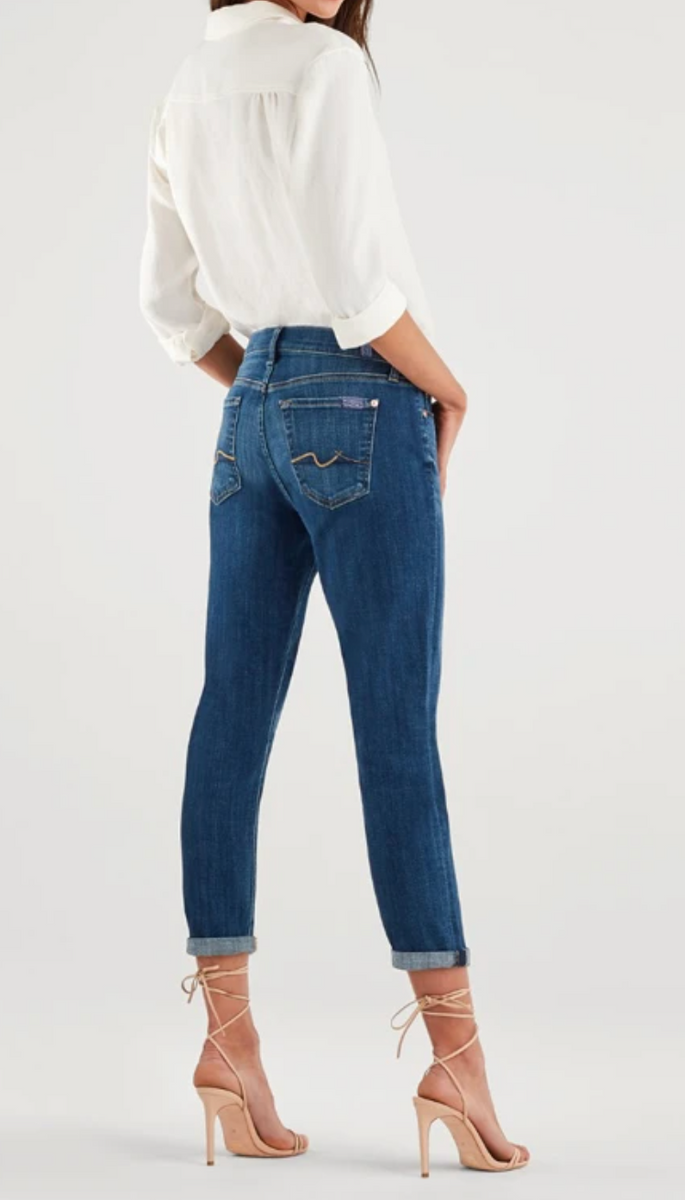 7 For All Mankind Broken Twill Mid-Roll Denim Shorts- Vanity