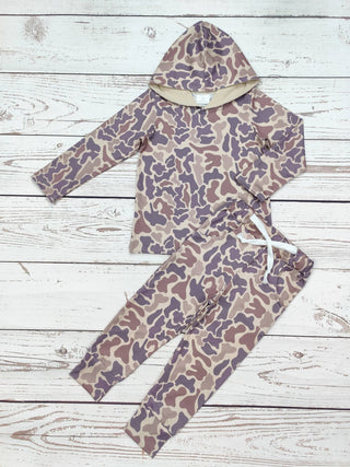 Boys Camo Print Pants Set