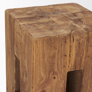 Mercana Watlan Natural Wood Accent Stool