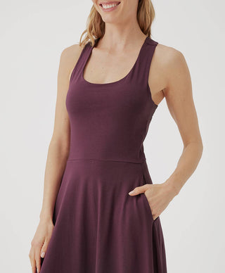 Pact Fit & Flare Open Back Maxi Dress