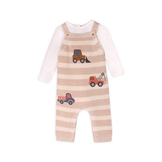 Viverano Baby Boy Truck Stripe Overall Set