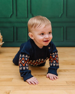 Viverano Fair Isle Raglan Sleeve Pullover Sweater