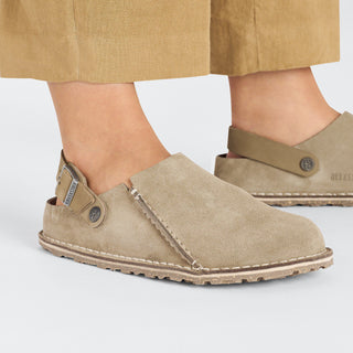 Birkenstock Lutry Premium Suede in Grey Taupe