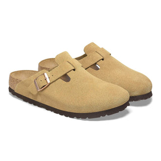 Birkenstock Boston Suede in Latte Cream