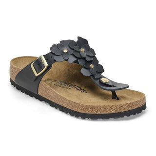 Birkenstock Gizeh Flower in Black Leather