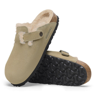 Birkenstock Boston Shearling Suede in Taupe