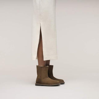 Birkenstock Uppsala Zip Shearling in Dark Suede