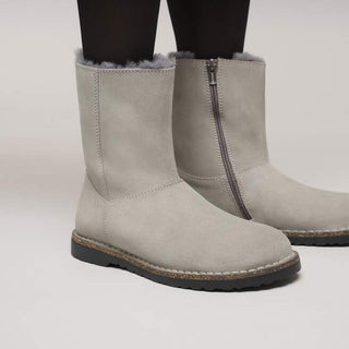 Birkenstock Uppsala Zip Shearling in Stone Coin