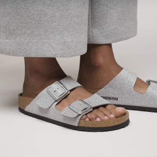 Birkenstock Arizona Synthetic Glitter in Silver