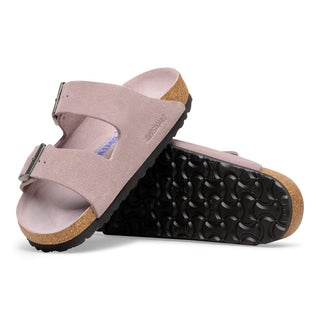 Birkenstock Arizona Soft Bed Suede Leather in Faded Purple