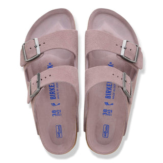 Birkenstock Arizona Soft Bed Suede Leather in Faded Purple