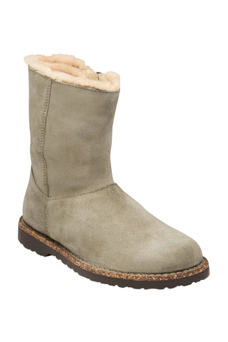 Birkenstock Uppsala Suede Zip Shearling in Suede Taupe