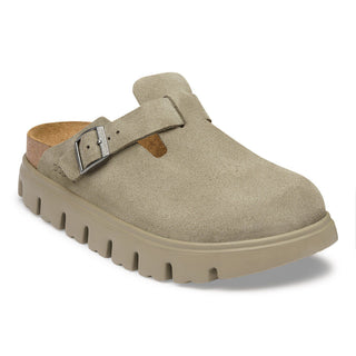 Birkenstock Boston Chunky Clog Suede in Taupe