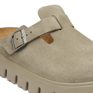 Birkenstock Boston Chunky Clog Suede in Taupe