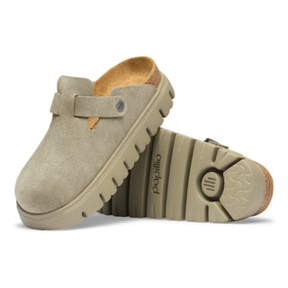 Birkenstock Boston Chunky Clog Suede in Taupe