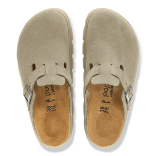 Birkenstock Boston Chunky Clog Suede in Taupe