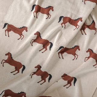 Viverano Horse Organic Jacquard Knit Blanket