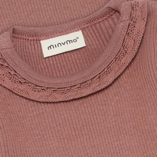 Minymo Baby Girls Burlwood Knit Lace Bodysuit