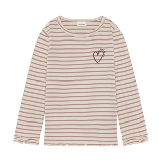 Minymo Girls Striped Heart Long Sleeve