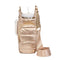 Shiny Gold Vegan Leather trim Strap
