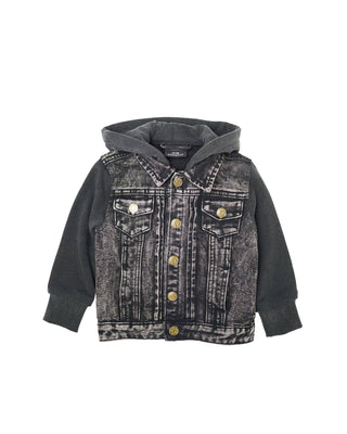 Little Bipsy Kids Washed Hooded Denim Jacket
