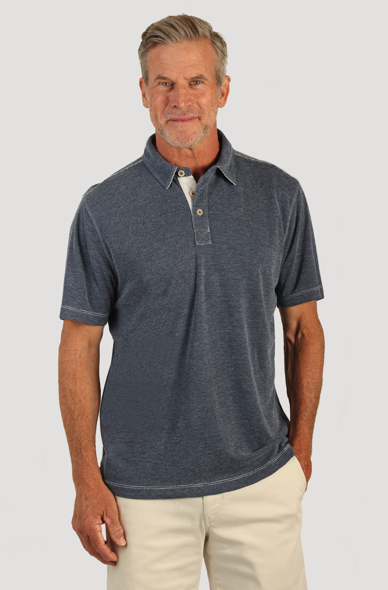 True Grit Sueded Dobby Model Tencel Short Sleeve Polo