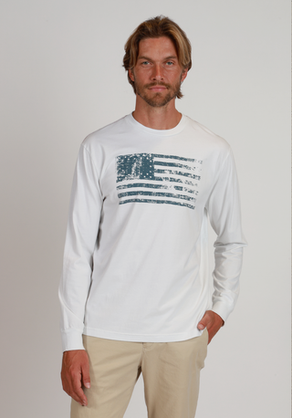 True Grit Flag Vintage Screen Long Sleeve Tee