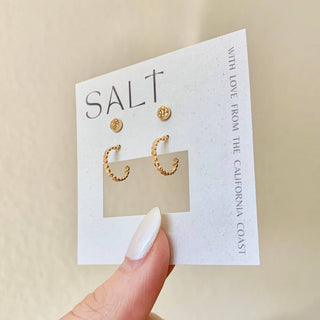 Salt Everyday Stud and Hoop Earrings Set