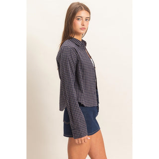 Trish Plaid Long Sleeve Top