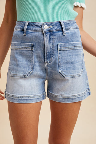 Marisa High Rise Front Pocket Denim Shorts