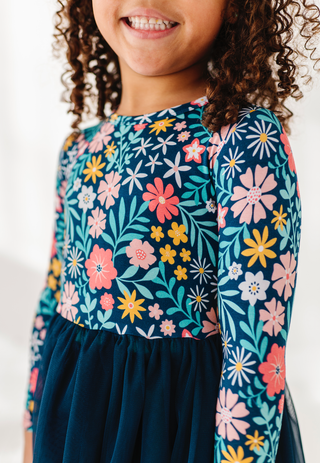 Bird and Bean Girls Maren Floral Tulle Dress