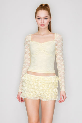 Mia Lace Square Neck Top