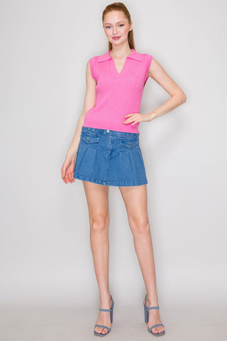Sarah Cable Sleeveless Vest Sweater