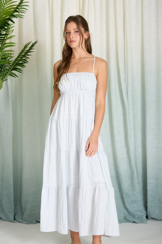 Jamie Stripe Tiered Midi Dress