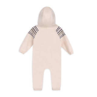 Viverano Fair Isle Jacquard Sweater Hooded Jumpsuit