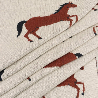 Viverano Horse Organic Jacquard Knit Blanket