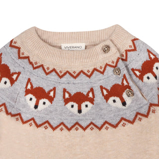 Viverano Fox Jacquard Fair Isle Sweater Pullover