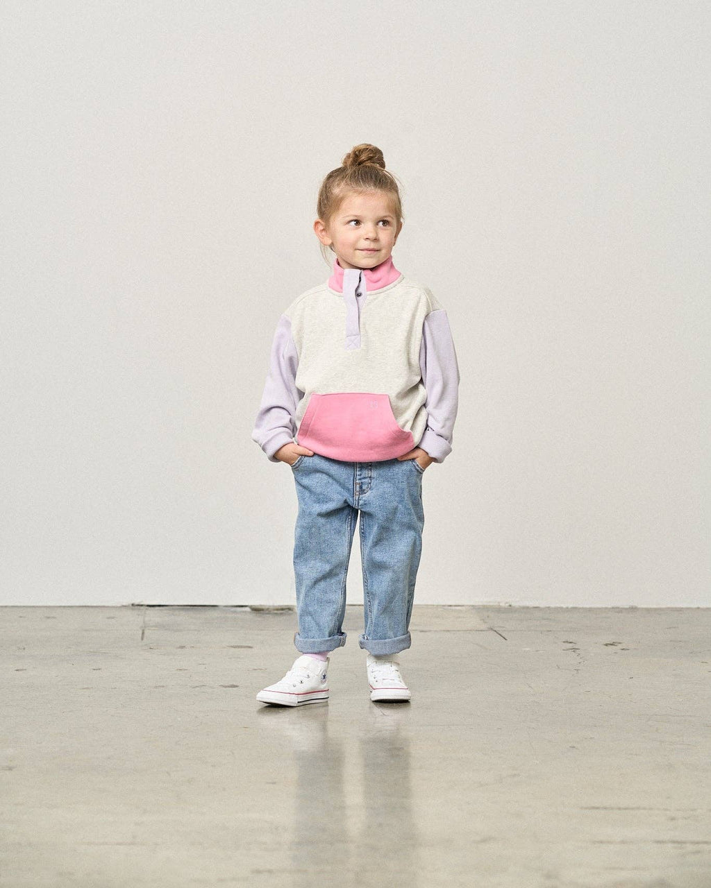 Little Bipsy Girls Colorblock Mockneck Pullover – One Common
