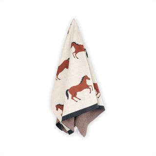 Viverano Horse Organic Jacquard Knit Blanket