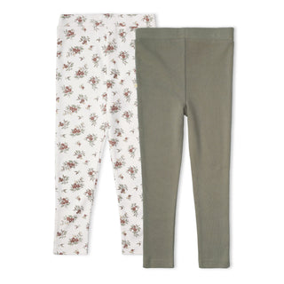 Organic Ruffle Olive Winter Berry legging Set