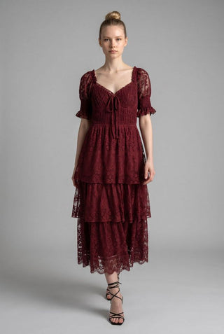 Miss Me Candice Tiered Lace Dress