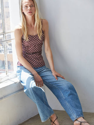 Jeanie Dotted Spaghetti Top